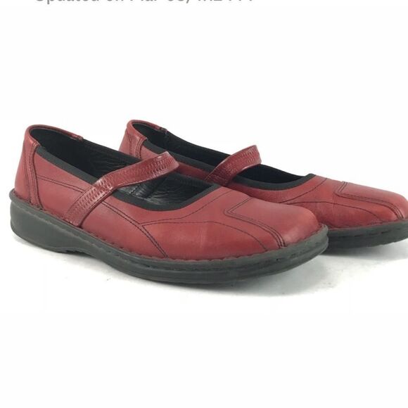 Josef Seibel woman’s red maryjane flats Size 38-7.5/8 BIN 15 - Picture 1 of 9